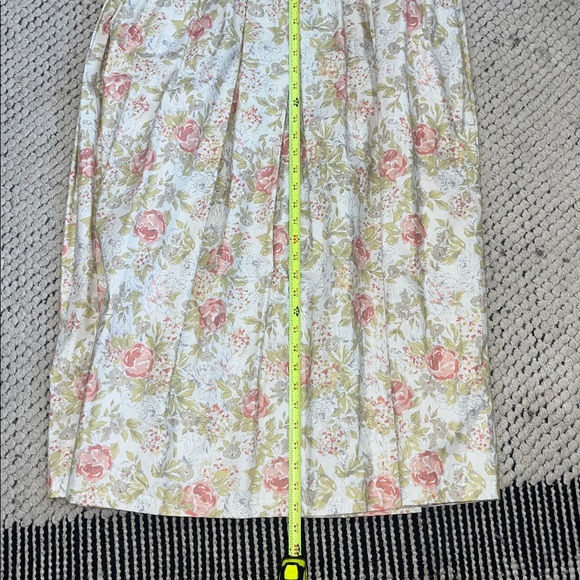 Vtg 90s Laura Ashley Floral Dress WITH TAGS Ecru Washed Coral Cottagecore - Picture 11 of 11